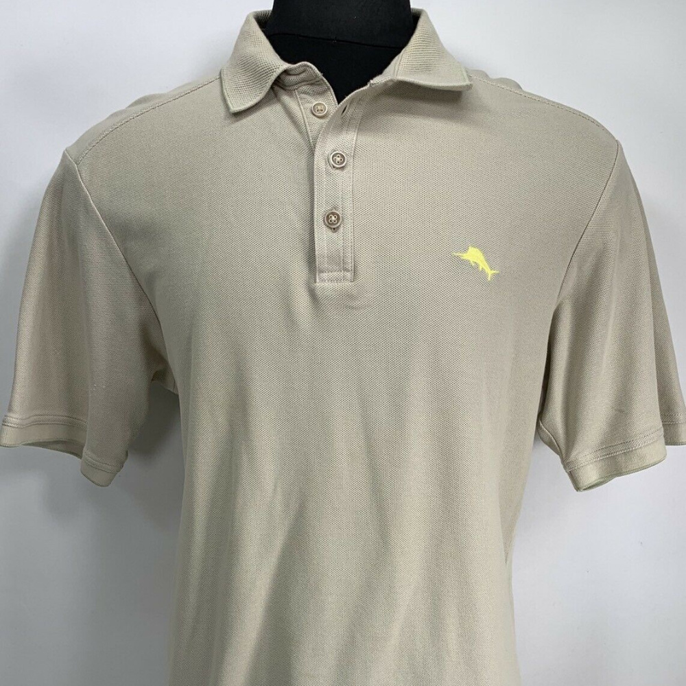 Tommy Bahama Emfielder Tan Short Sleeve Polo Shirt